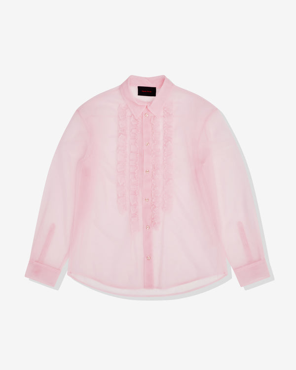 Simone Rocha - Men's Sheer Ruffle Bib Prom Shirt - (Pink)