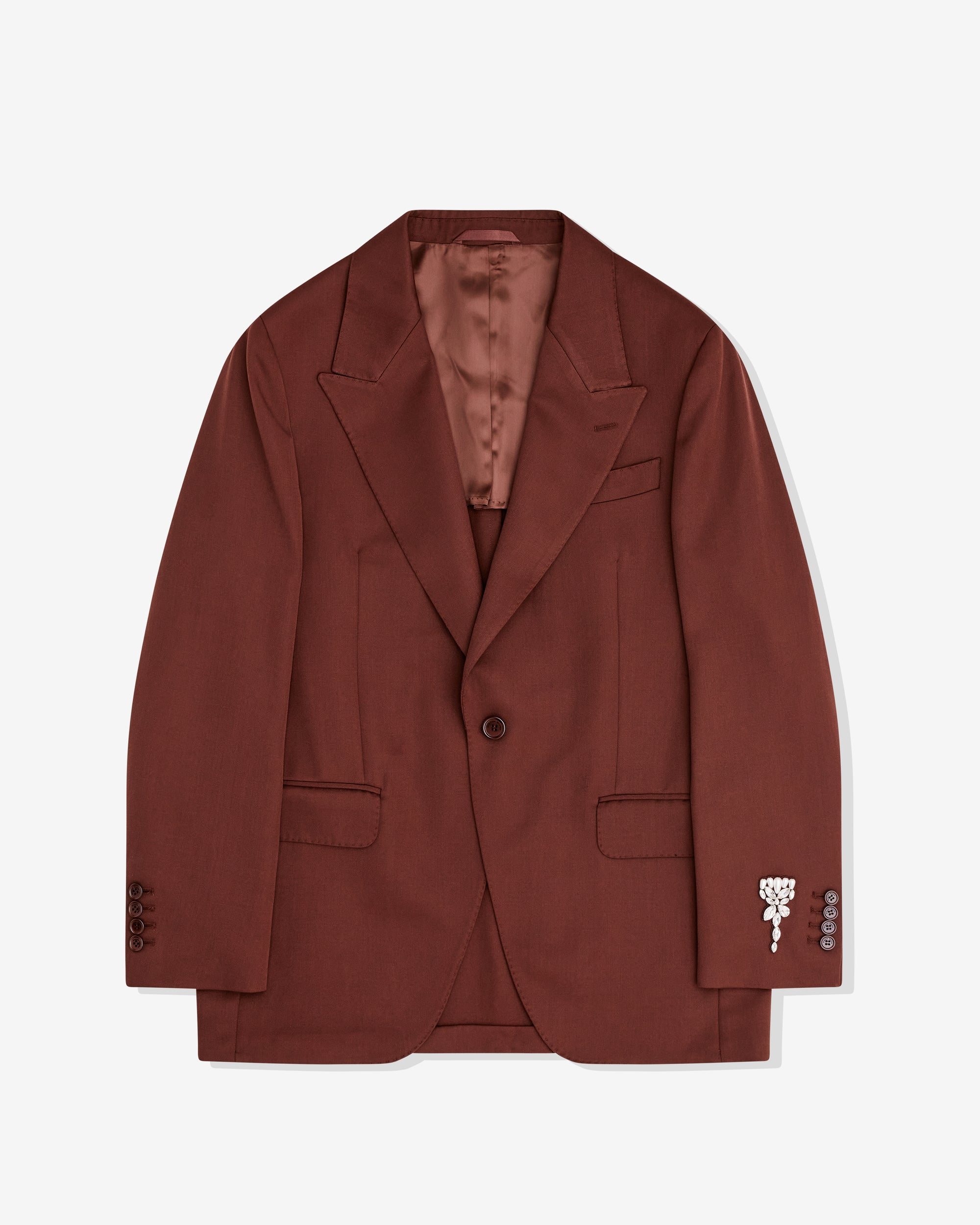 Simone Rocha: Men’s Relaxed Wide Peak Jacket (Chocolate) | DSML E-SHOP