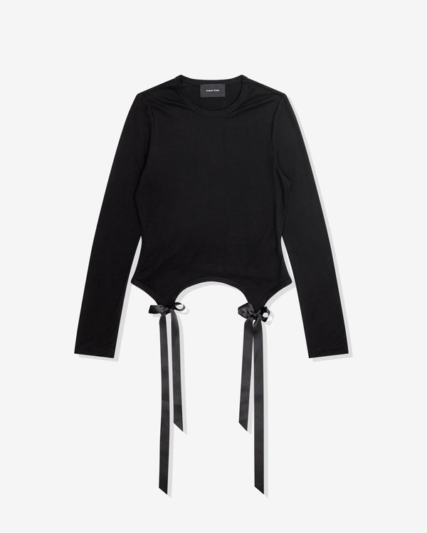 Simone Rocha - Women's Easy Long Sleeve Bow T-Shirt - (Black)