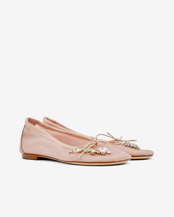 Simone Rocha - Women’s Embroidered Mesh Ballerina - (Nude/Pink)