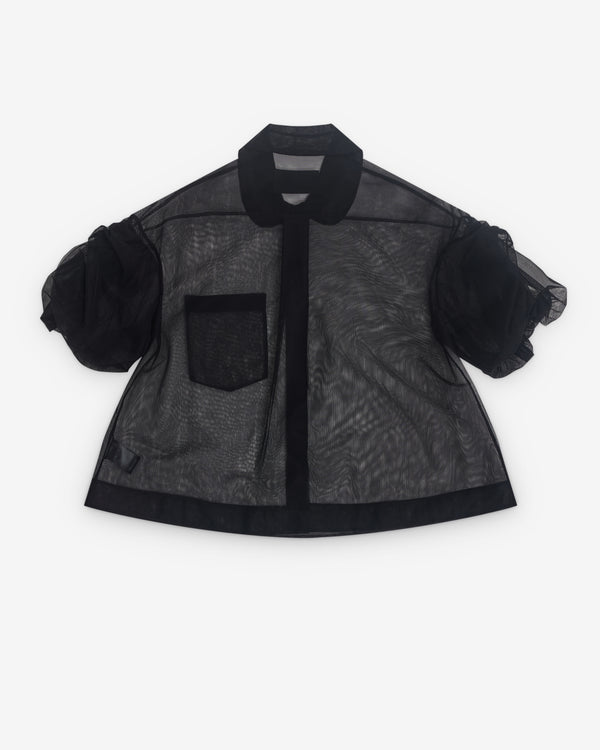 Simone Rocha - Women’s Cropped Sheer Blouse - (Black)