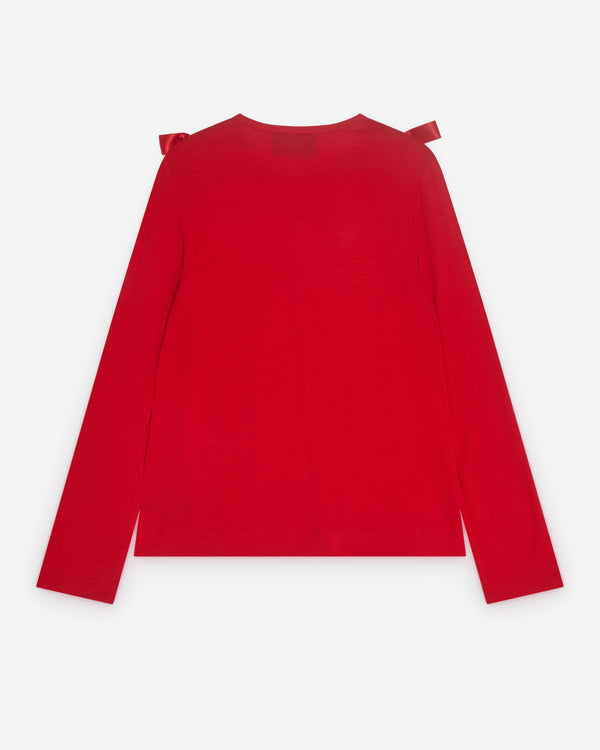 Simone Rocha - Women’s Ribbon Long Sleeve T-Shirt - (Red)