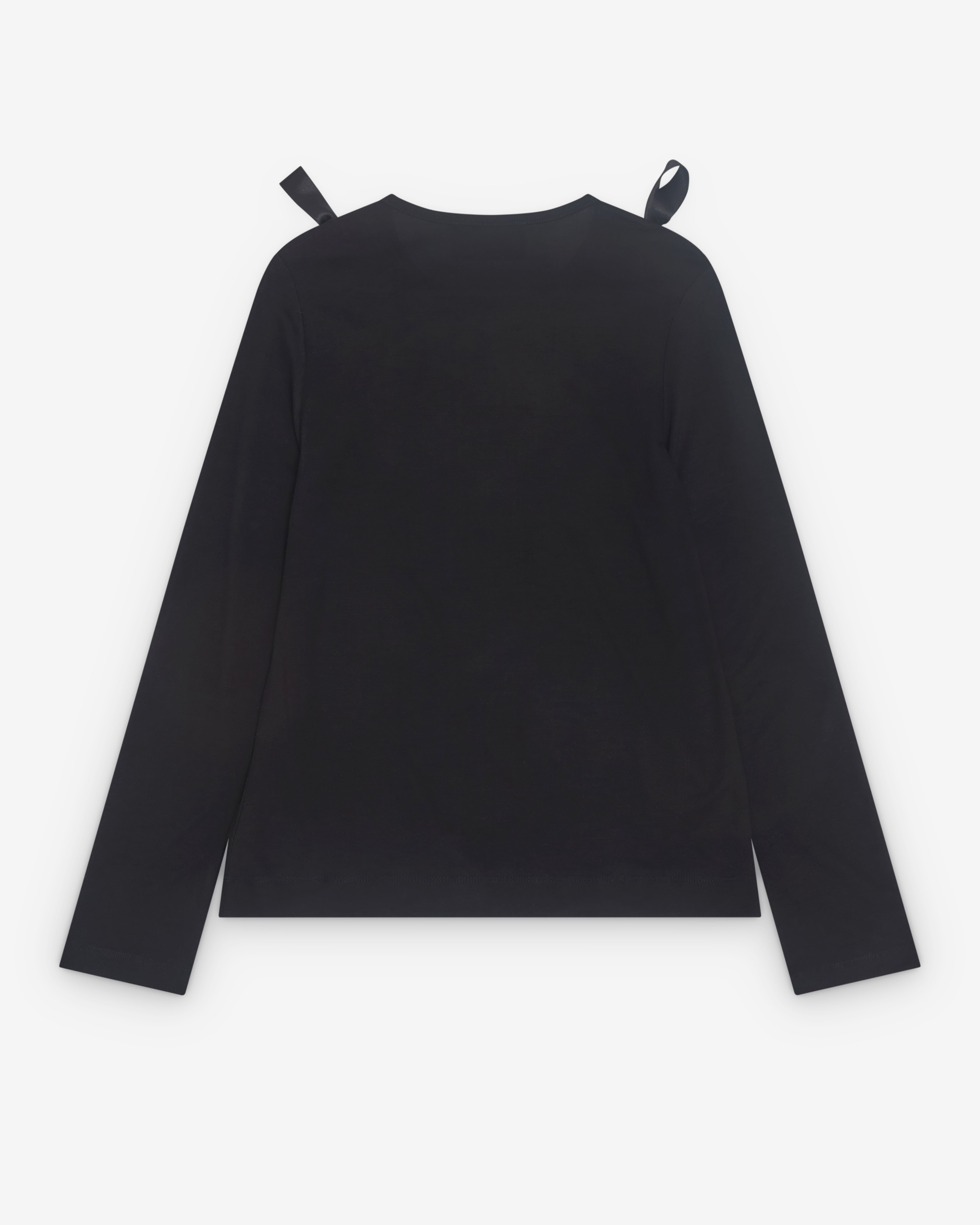 Simone Rocha: Women's Ribbon Long Sleeve T-Shirt (Black) | DSML E-SHOP