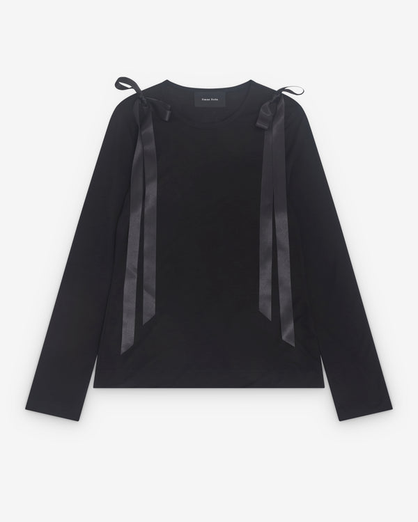 Simone Rocha - Women’s Ribbon Long Sleeve T-Shirt - (Black)