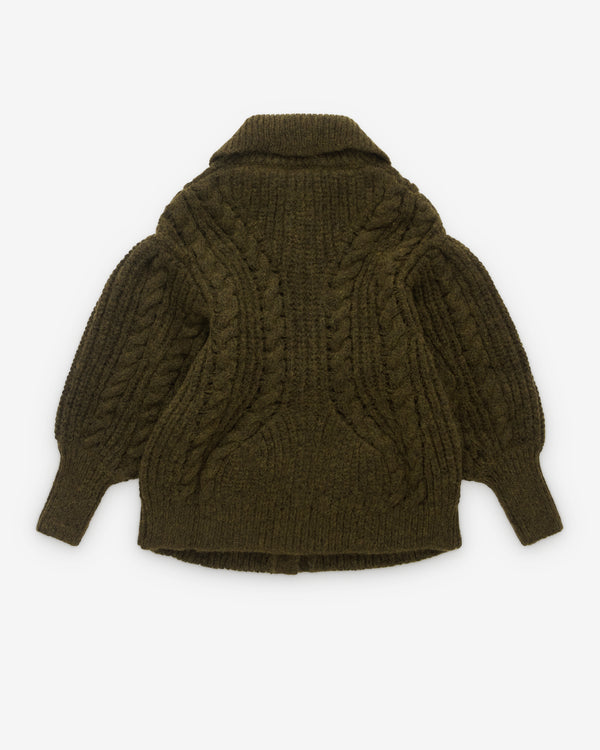 Simone Rocha - Women’s Sculpted Chunky Knit Cardigan - (Olive)