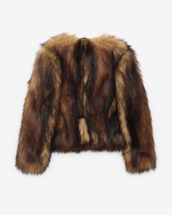 Simone Rocha - Women’s Sculpted Faux Fur Fray Jacket - (Natural)