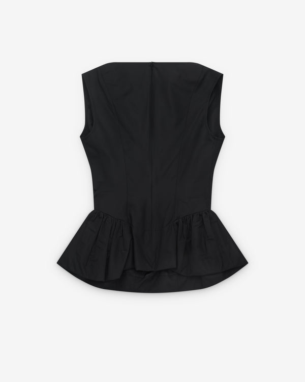 Simone Rocha - Women’s Draped Bind Peplum Top - (Black)