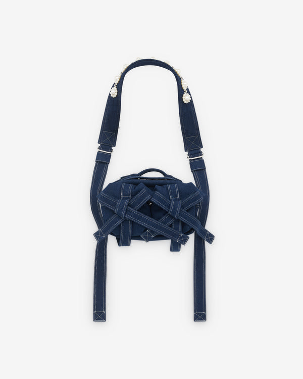 Simone Rocha - Women’s Beaded Classic Bow Crossbody Bag - (Indigo/Pearl)