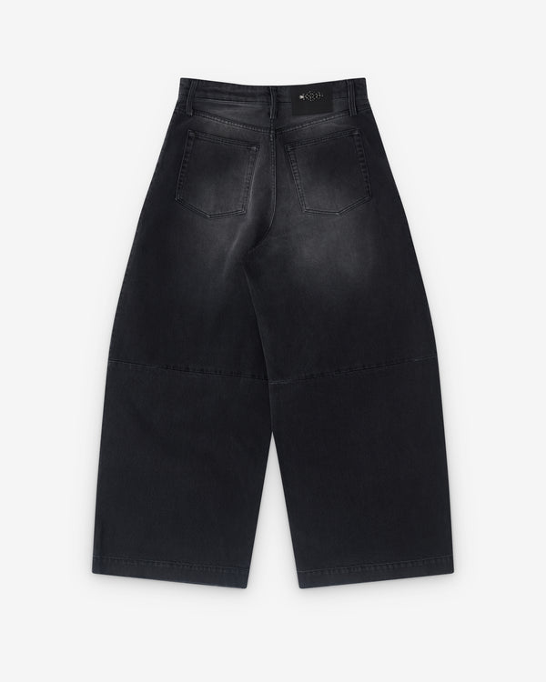 Simone Rocha - Women’s Embellished Wide Leg Puddle Jeans - (Distress Black/Jet)