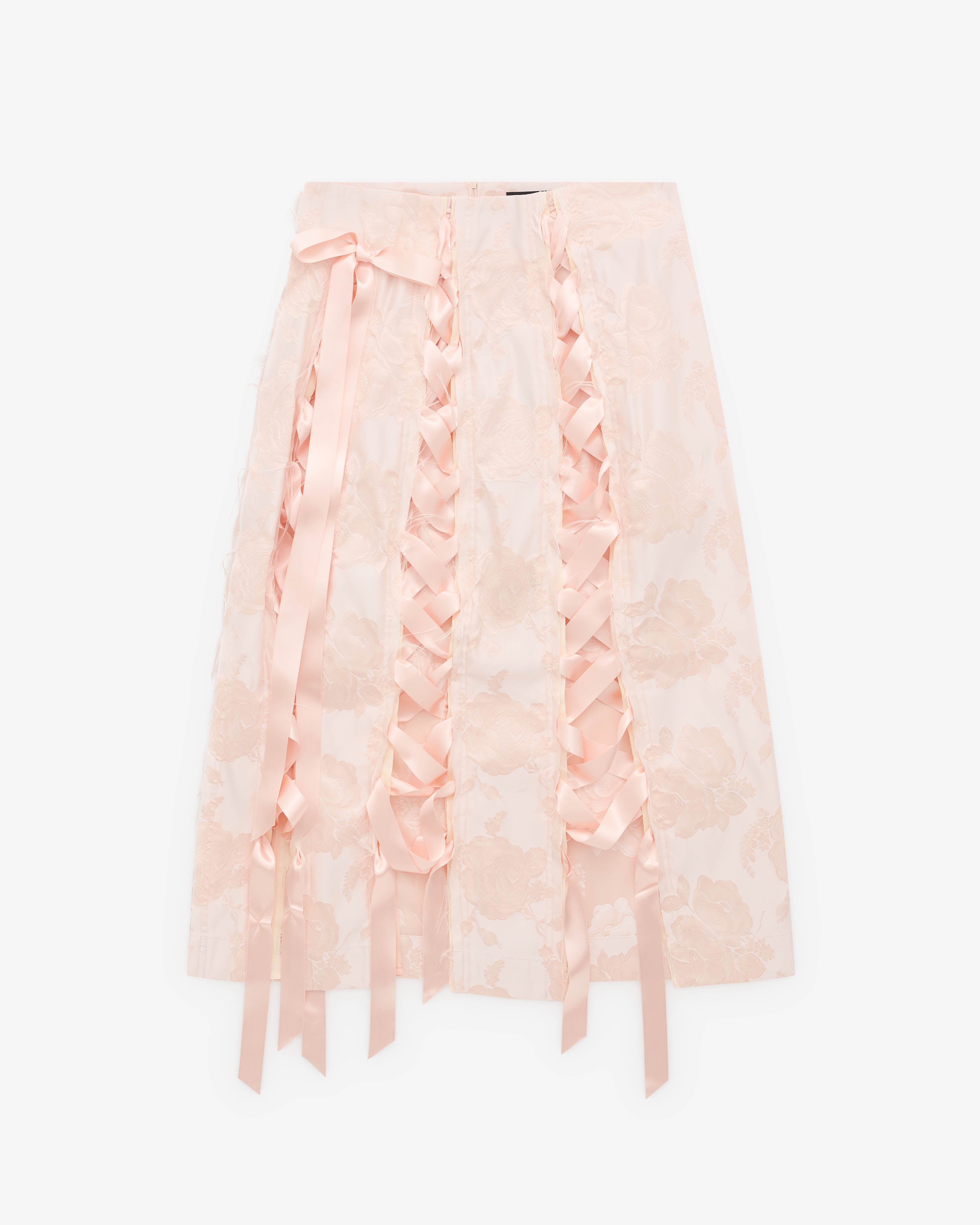 simone rocha フローラルペンシルスカート ピンク Simone Rocha: Women's Unraveling Ribbon Skirt (Blush) | Dover