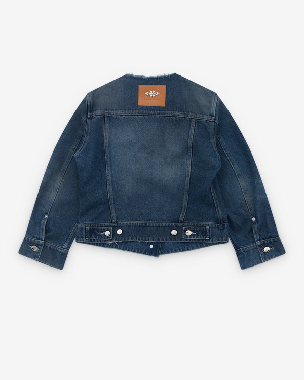 Simone Rocha - Women’s Turbo Embellished Fitted Waist Tail Jacket - (Blue/Pearl)