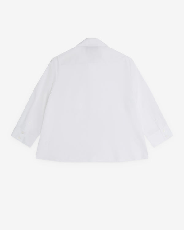 Simone Rocha - Women’s Cropped Pearl Trim Shirt - (White)