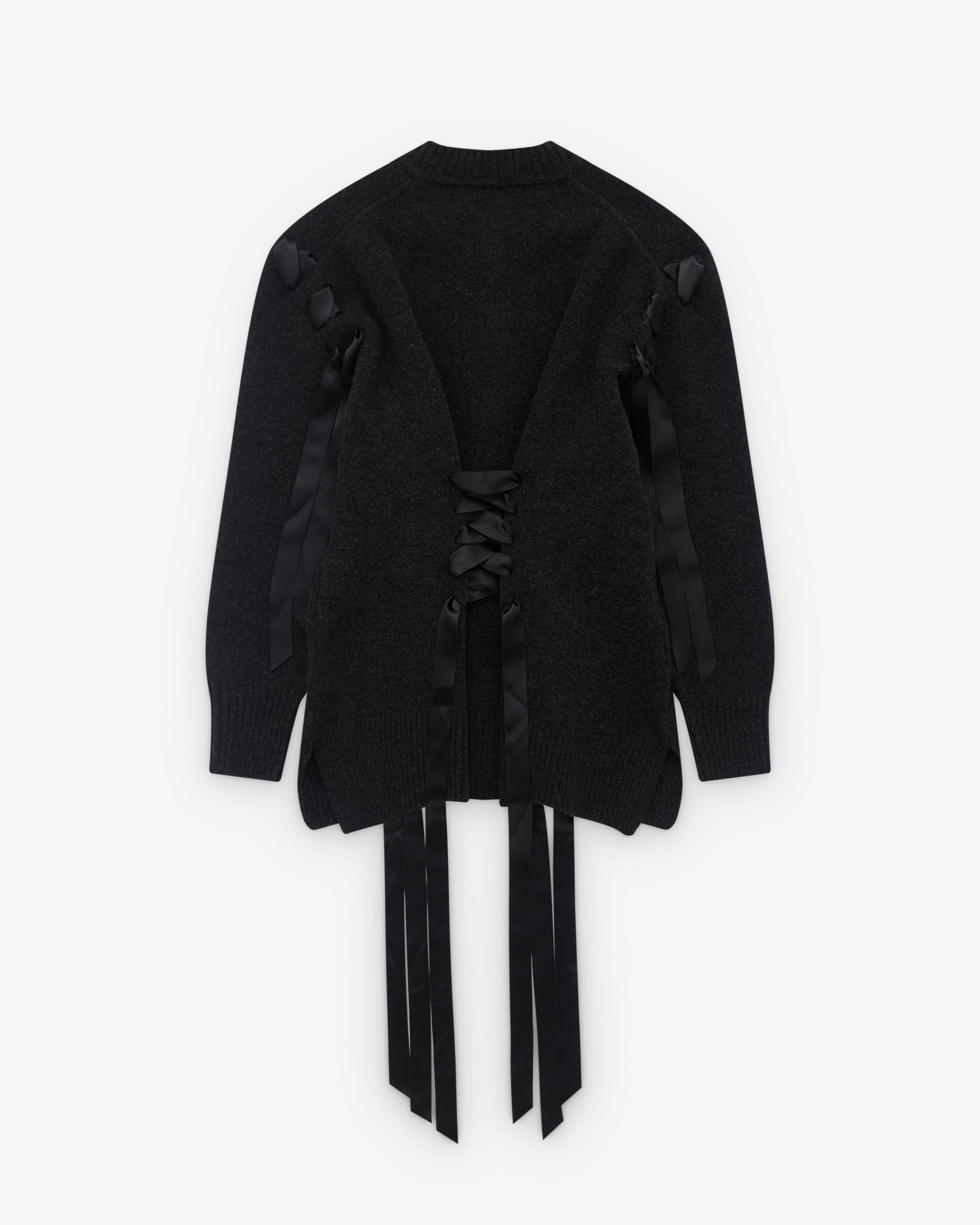Simone Rocha: Women’s Sculpted Ribbon Corset Cardigan (Charcoal ...