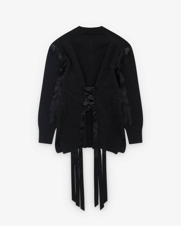 Simone Rocha - Women’s Sculpted Ribbon Corset Cardigan - (Charcoal)
