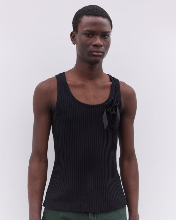 Simone Rocha - Men’s Ribbon Daisy Vest - (Black/Black)