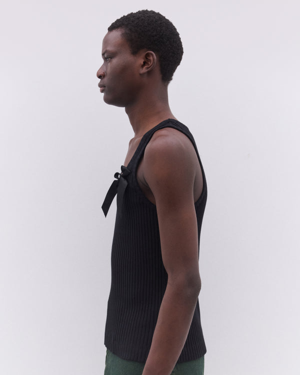 Simone Rocha - Men’s Ribbon Daisy Vest - (Black/Black)