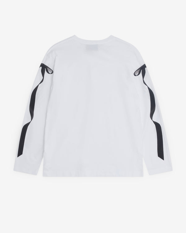 Simone Rocha - Men’s Ribbon Bow Long Sleeve T-Shirt - (White)
