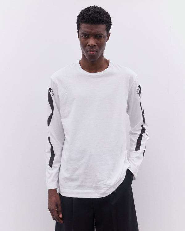 Simone Rocha - Men’s Ribbon Bow Long Sleeve T-Shirt - (White)