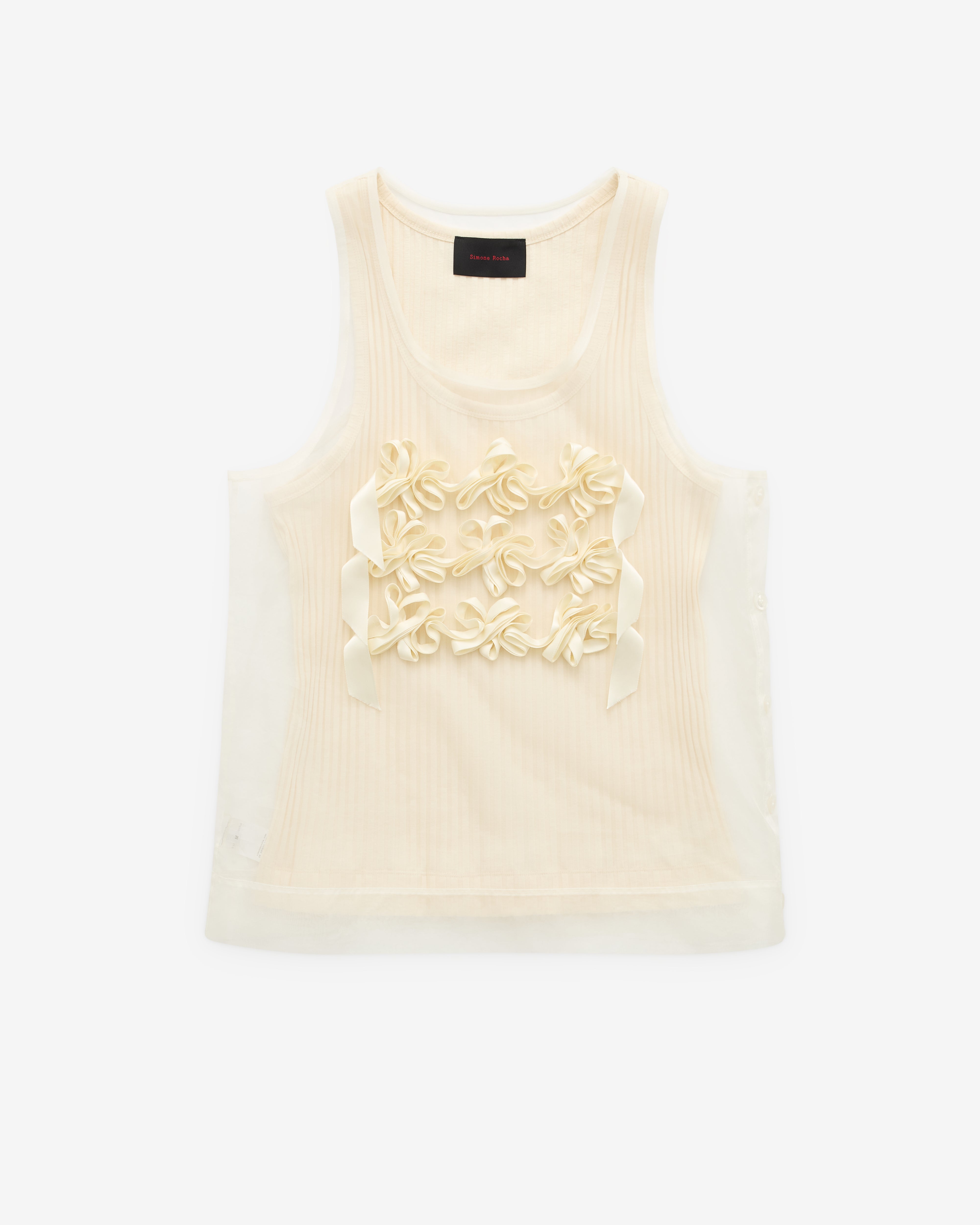Simone Rocha: Men’s Ribbon Daisy Chain Double Vest (Ivory) | Dover ...