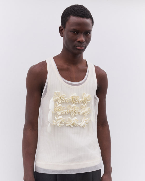Simone Rocha - Men’s Ribbon Daisy Chain Double Vest - (Ivory)