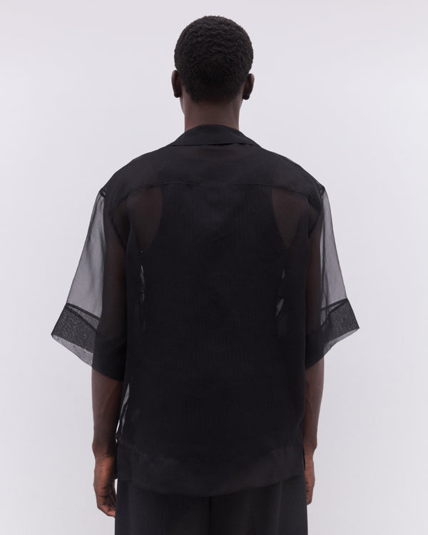 Simone Rocha - Men’s Ribbon Daisy Chain Boxy Shirt - (Black/Black)