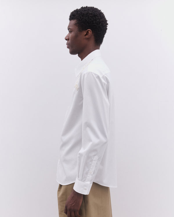 Simone Rocha - Men’s Embellished Hare Classic Shirt - (White/Pearl)