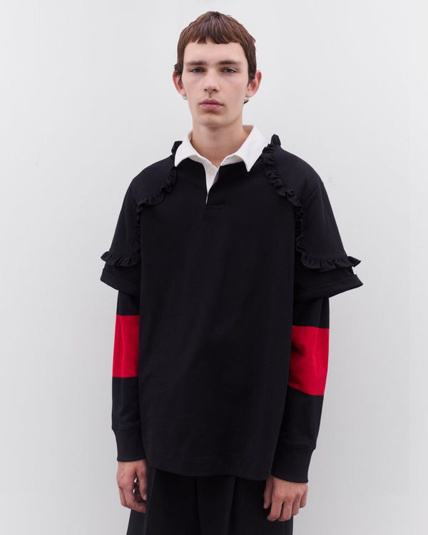 Simone Rocha - Men’s Layered Ruffle Rugby Shirt - (Red Mult)