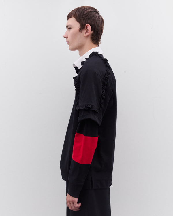 Simone Rocha - Men’s Layered Ruffle Rugby Shirt - (Red Mult)