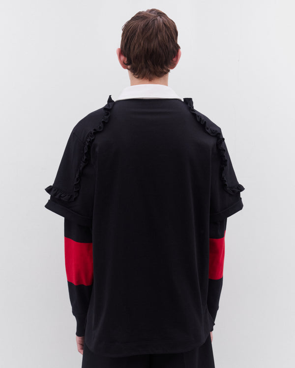 Simone Rocha - Men’s Layered Ruffle Rugby Shirt - (Red Mult)
