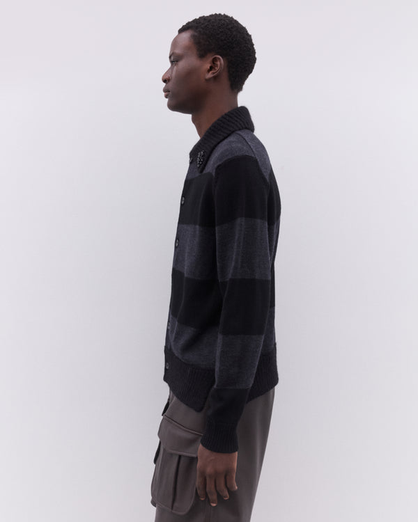 Simone Rocha - Men’s Striped Rugby Knit - (Charcoal)