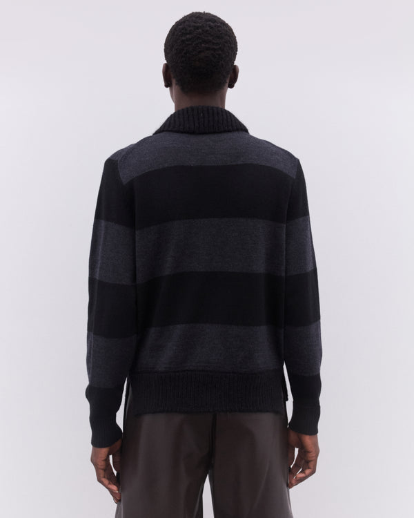 Simone Rocha - Men’s Striped Rugby Knit - (Charcoal)