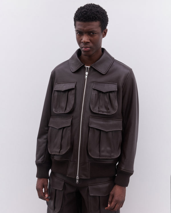 Simone Rocha - Men’s Multi Pocket Aviator Jacket - (Chocolate)