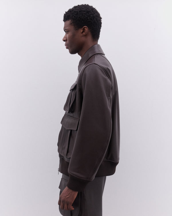 Simone Rocha - Men’s Multi Pocket Aviator Jacket - (Chocolate)