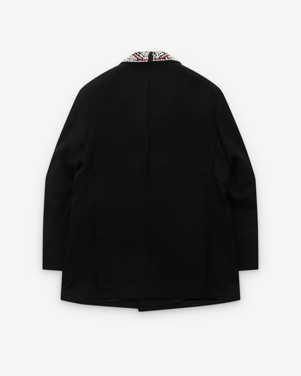 Simone Rocha - Men’s Turbo Embellished Double Breasted Jacket - (Black/Pearl)