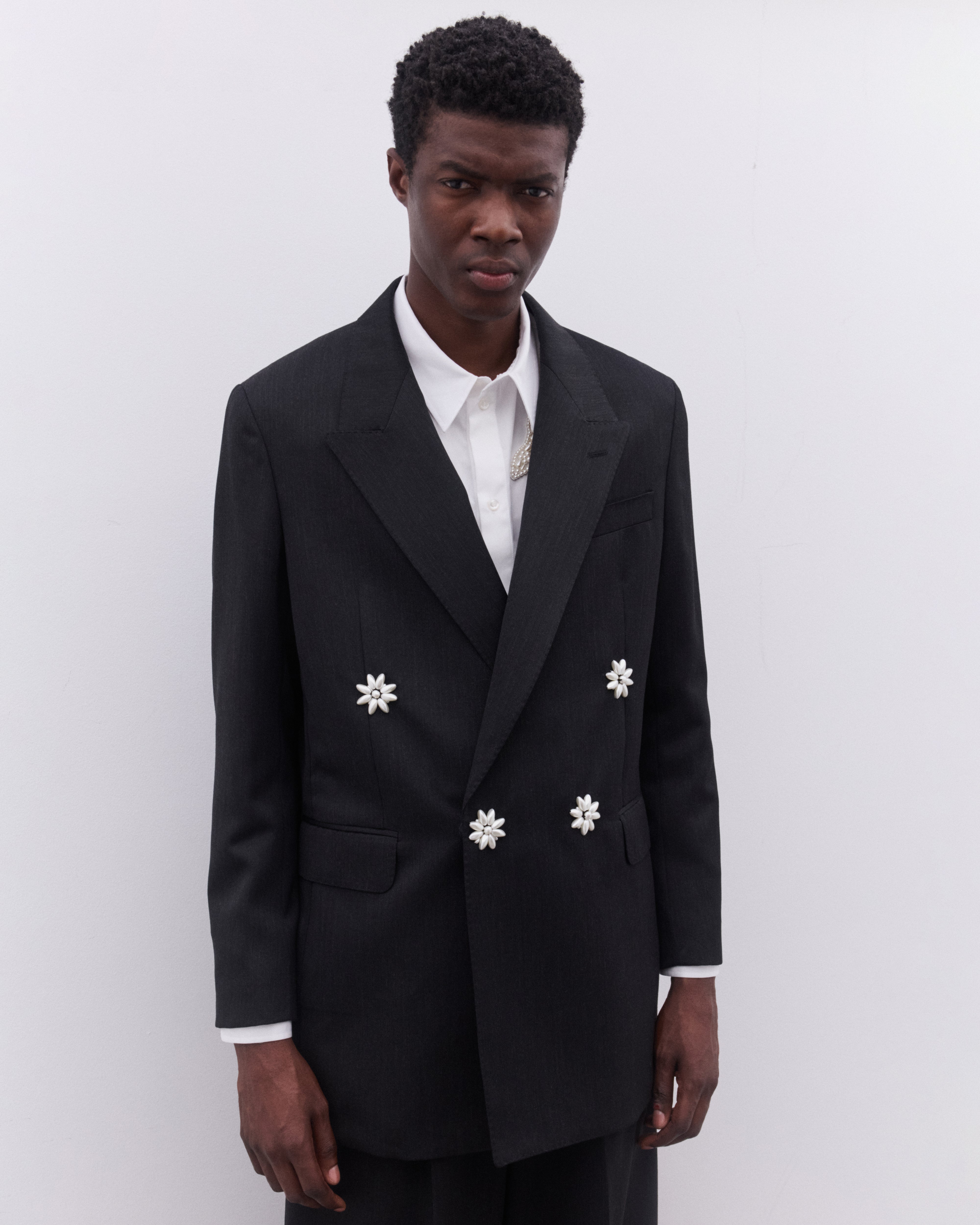 Simone Rocha: Men's Double Breasted Jacket (Charcoal) | DSML E-SHOP