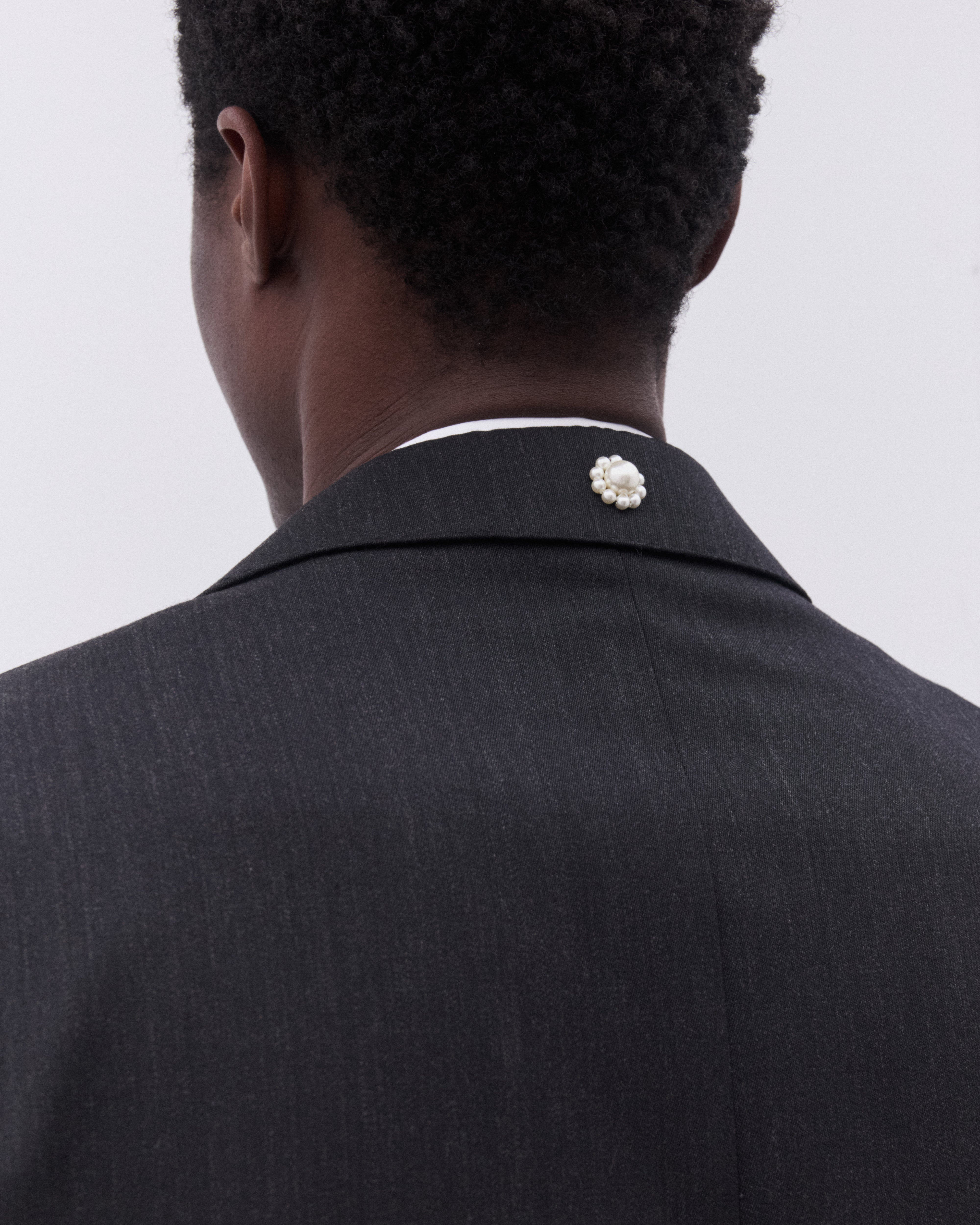 Simone Rocha: Men's Double Breasted Jacket (Charcoal) | DSML E-SHOP