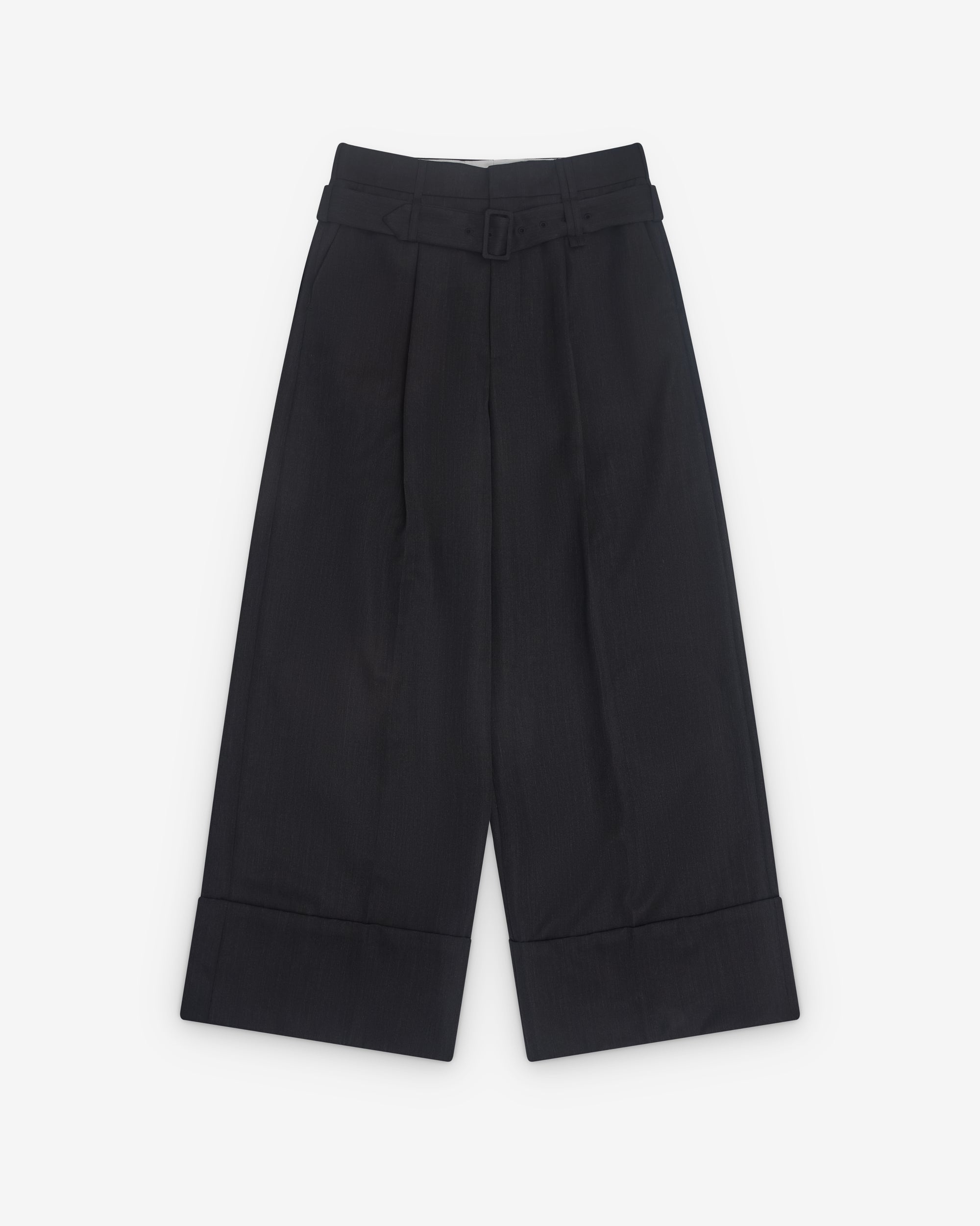 Simone Rocha: Men’s Wide Leg Pleated Trousers (Charcoal) | DSML E-SHOP