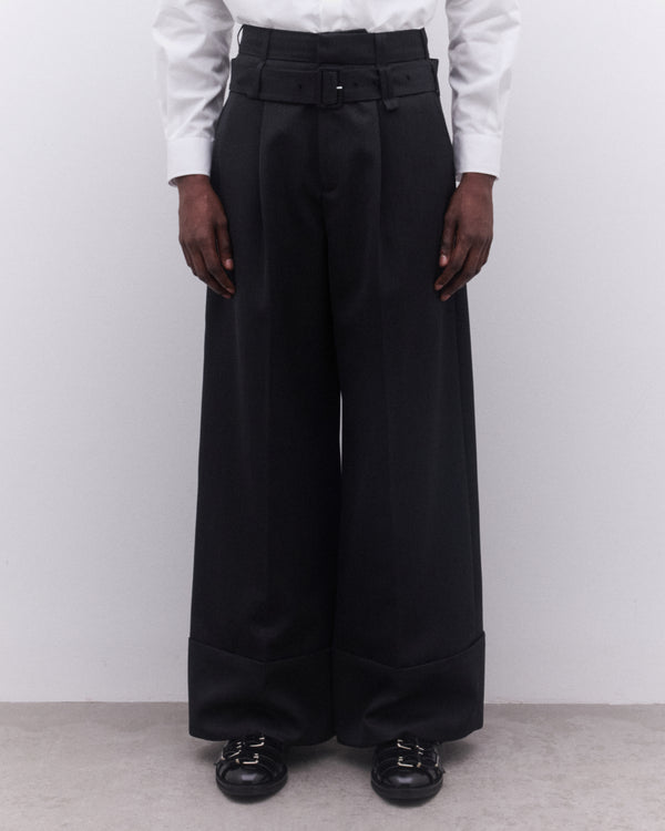 Simone Rocha - Men’s Wide Leg Pleated Trousers - (Charcoal)