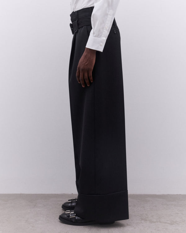 Simone Rocha - Men’s Wide Leg Pleated Trousers - (Charcoal)