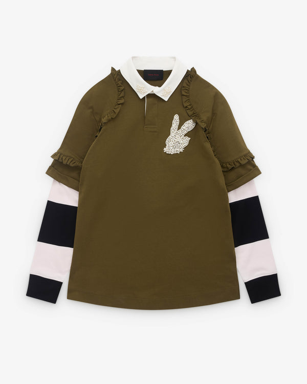 Simone Rocha - Men’s Layered Ruffle Rugby Shirt - (Khaki)