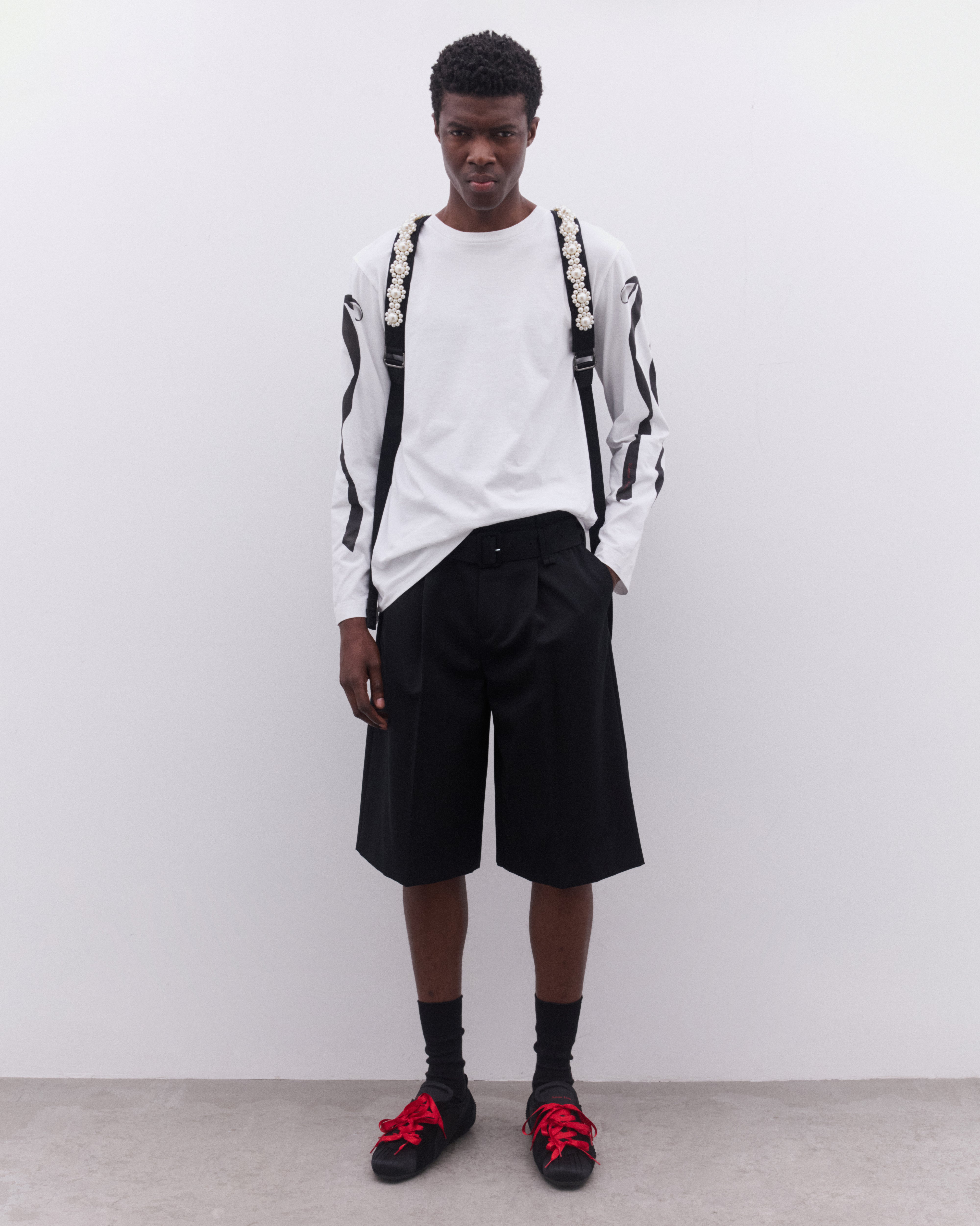 Simone Rocha: Men's Wide Leg Shorts (Black) | Dover Street Market