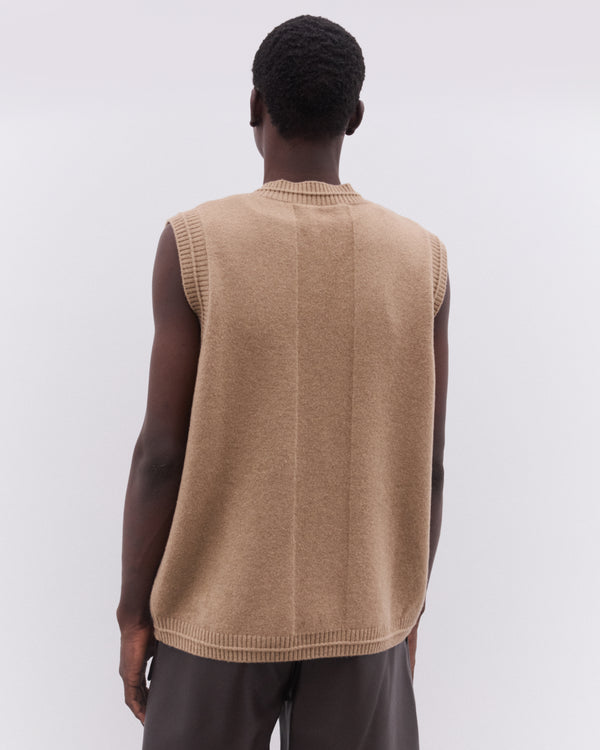 Simone Rocha - Men’s Pearl Button Vest - (Camel/Pearl)