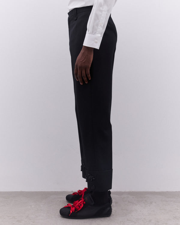 Simone Rocha - Men’s Cuffed Straight Leg Trousers - (Black)