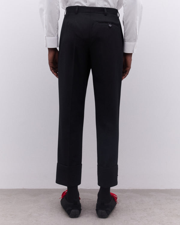 Simone Rocha - Men’s Cuffed Straight Leg Trousers - (Black)
