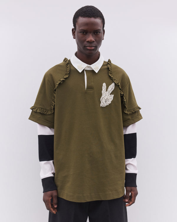 Simone Rocha - Men’s Layered Ruffle Rugby Shirt - (Khaki)