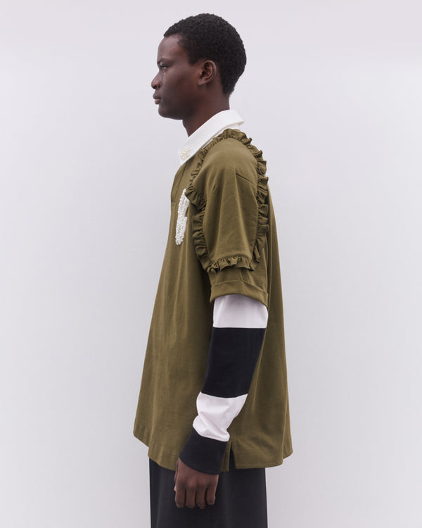 Simone Rocha - Men’s Layered Ruffle Rugby Shirt - (Khaki)
