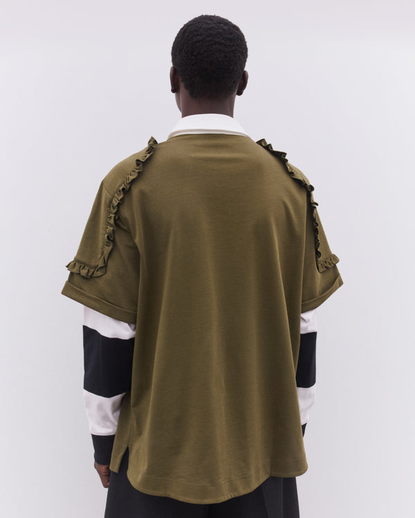 Simone Rocha - Men’s Layered Ruffle Rugby Shirt - (Khaki)