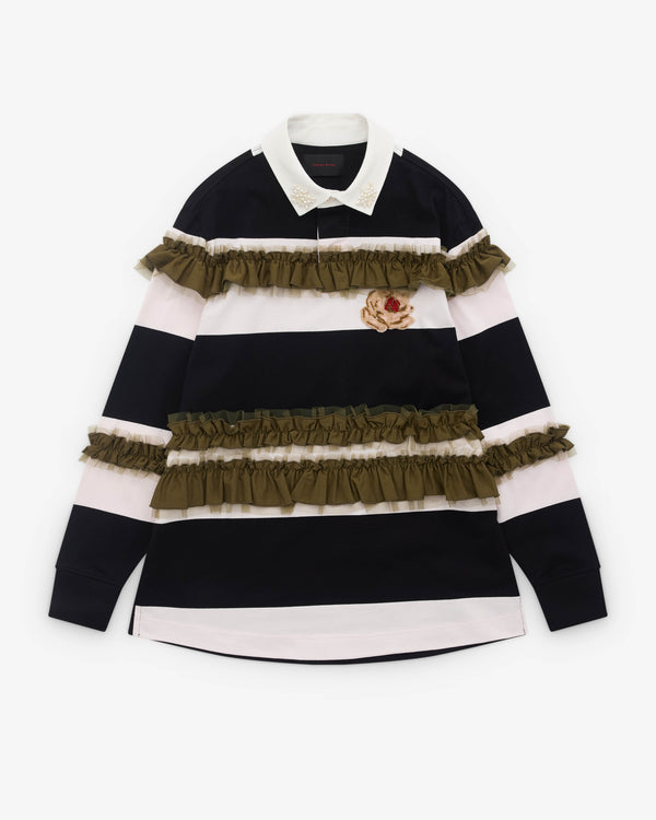 Simone Rocha - Men’s Turbo Embellished Ruffle Rugby Shirt - (Black/Multi)