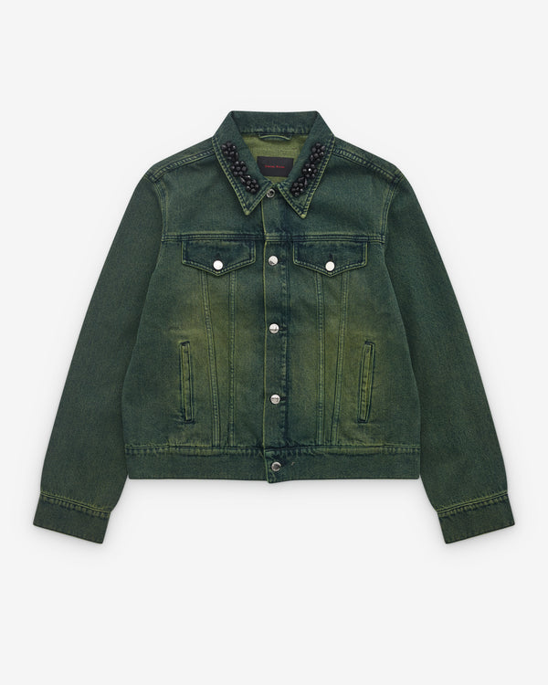 Simone Rocha - Men’s Embellished Fitted Trucker Jacket - (Green)