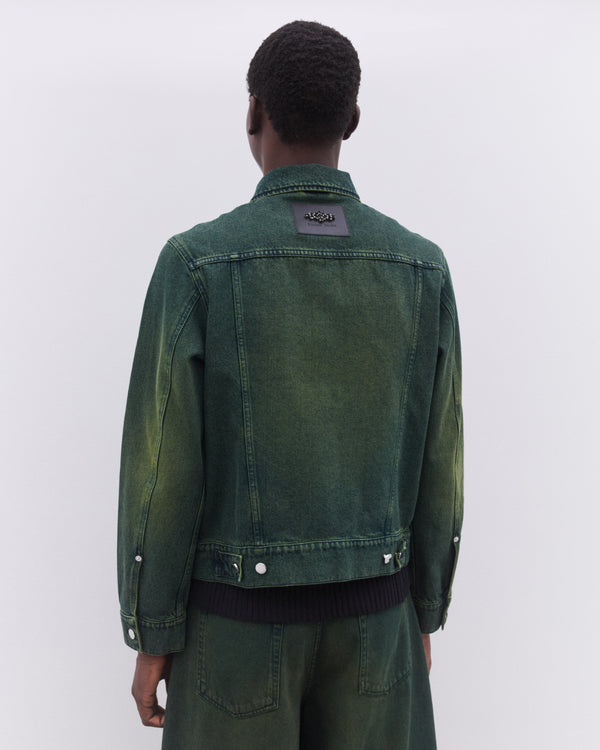 Simone Rocha - Men’s Embellished Fitted Trucker Jacket - (Green)